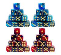 WUFGWBD 40-Piece Cube Point Dice Set, Polyhedral Dice, Blue & Red, Acrylic, Hexahedron