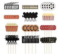 WUFGWBD 48 Pieces Movie Theme Cake Inserts, Movie Party Cake Decorations, Creative Cake Inserts, Party Supplies