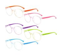 WUFGWBD 5 Pieces Of Children’S Glasses, Round Glasses, Anti-Blue Light Glasses, Simple Glasses, Reading Glasses