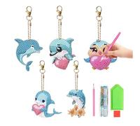 WUFGWBD 5 Pieces Of Dolphin Keychains, Children'S Diamond Keychains, Diy Pendants, Cute Cartoon Pendant Gifts