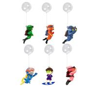 WUFGWBD 6 Pieces Of Fish Tank Diver Ornaments, Fish Tank Landscaping Accessories, Interesting Fish Tank Decorations, Creative Fish Tank Accessories