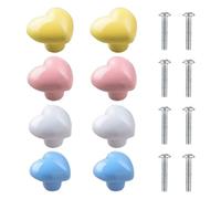 WUFGWBD 8 Pieces of Furniture Heart-Shaped Handles, Creative Ceramic Handles, Cute Cabinet Twist Handles, Dressing Table Drawer Handles, Furniture Accessories