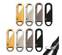 WUFGWBD 8 Pieces Of Pendant Pulls, Detachable Zip Heads, Zip Repair Accessories, Suitable For Bags, Jackets, Shoes And Boots, Etc.