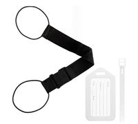 WUFGWBD Elastic Black Luggage Strap and Tag Set, 5 cm x 28, Polyester, Ideal for Luggage Bundling and Marking