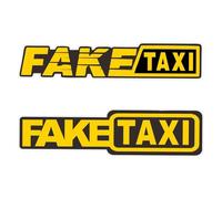 WUFGWBD Taxi Stickers, 2 Pieces, Yellow, Adhesive Tape, Quirky Style, Taxi Sticker, Car Sticker, Vehicle (Metal, Plastic, Glass), Outdoor Use