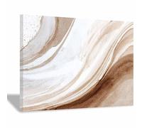 WUFIEA Abstract Canvas Wall Art Drawing for Bathroom Living Room Modern Paintings(Beige)-20x30cm Framed