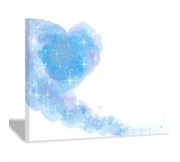 WUFIEA Chic Heart Canvas Art Valentine'S Artwork For Wall Crimson White Heart for Living Room, Bedroom, Home Office - Indoor/Outdoor Use(White)-60x90cm Framed