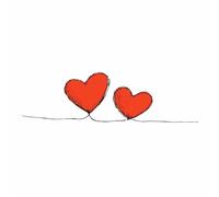 WUFIEA Chic Heart Canvas Art Valentine'S Artwork For Wall Swan's Heart for Living Room, Bedroom, Home Office - Indoor/Outdoor Use(Red)-40x60cm Unframed