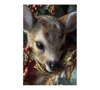 WUFIEA Christmas Wall Art Canvas Prints Modern Wall Artwork Shiny deer for Gifts Bathroom Home Kitchen Office Decor(golden219)-40x60cm Unframed