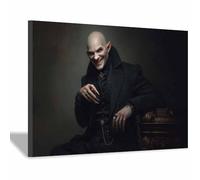WUFIEA Darks Romantic Poster Vintage Halloween Canvas Wall Art Strange Counts for Livings Room Bathroom Home Decor(grey69)-70x100cm Framed