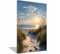WUFIEA Landscape Pictures For Wall Sunlights on the Sandy Path art prints and posters, Suitable for Living Room Bedroom Decor apartment Wall Decoration(green)-60x80cm Framed