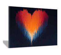 WUFIEA Meaningful Canvas Poster Abstract Love Heart Canvas Print Art Forest Nook Heart For A Living Room Or Study Unique Wall Art(Multicolor)-60x80cm Framed