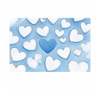 WUFIEA Meaningful Canvas Poster Abstract Love Heart Canvas Print Art Ice Note Heart For A Living Room Or Study Unique Wall Art(Blue)-70x100cm Unframed