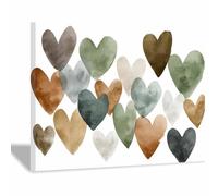WUFIEA Meaningful Canvas Poster Abstract Love Heart Canvas Print Art Ink Forest Heart For A Living Room Or Study Unique Wall Art(Green)-20x30cm Framed