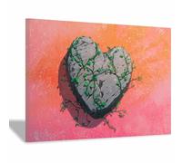 WUFIEA Meaningful Canvas Poster Abstract Love Heart Canvas Print Art Paper Dreams Heart For A Living Room Or Study Unique Wall Art(Purple)-20x30cm Framed