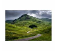 WUFIEA Natural Landscape Canvas Wall Art Painting Winding Mountain Roads Print on Canvas Modern Artwork for Home Bedroom Decoration(green29)-20x30cm Unframed