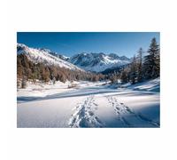 WUFIEA Nature Scenery Wall Art Beautiful Landscape Snows-capped Mountain Roads for Living Room Bedroom Office Home(white145)-40x60cm Unframed