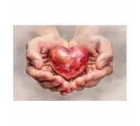 WUFIEA Romantic Heart Canvas Wall Art Valentine's Day Decor FloWings Crimson Heart for Bedroom, Living Room, or Home Office,Cute Decor(Red)-40x60cm Unframed