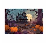 WUFIEA Vintage Halloween Canvas Wall Art,Creepy Print melons in front of the grave for the Livings room, bedroom, bathroom, office, kitchen, dorm, apartment(grey86)-20x30cm Unframed