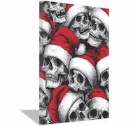 WUFIEA Vintage Halloween Canvas Wall Art,Fall Home Decor Christmas Skull for Livings Room Bedroom cozy library corner, or haunted house setups(red and white208)-60x80cm Framed