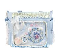 Wuflyover ITA Bag - Customizable Clear Window Bag, Y2K Style, Perfect for Events & Gifts, Blue, M