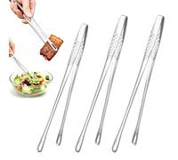 WUGAUWOR 3Pcs Metal Kitchen Tongs, 304 Grade Cooking Tongs for Grilling, Plating & Baking (28 cm *2 + 24 cm *1), Dishwasher Safe, Non-Slip Grip Food Tongs, Perfect for Chefs, BBQ, Desserts & Salad