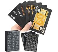 Wugauwor Diamond Waterproof Playing Cards Age 14+, Plastic Poker Cards, 1 Deck of Cards, Black Plastic Playing Cards for Blackjack Canasta Bridge Card Games Travel Games