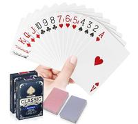 WUGAUWOR Plastic Waterproof Playing Cards, 2 Decks, Red and Blue, Premium Professional Poker Cards, Bridge Cards, Standard Index for Blackjack, Canasta Card Game