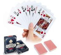 Wugauwor Plastic Waterproof Playing Cards 2 Pack, Red Professional Poker Cards, Deck of Cards, Standard Playing Card Decks for Texas, Go Fish, Hearts, Blackjack, Canasta Fun & Travel Card Games