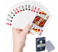 WUGAUWOR Waterproof Playing Cards, Premium Plastic Playing Cards, Deck of Poker Cards for Camping Games, Standard Index Card for Blackjack Canasta Bridge Card Games, 1 Deck, Blue