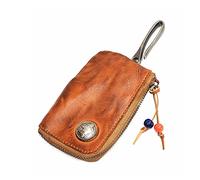 Wugebud 1 Pcs Leather Mini Medieval Pouch Keychain, Coin Organizer, Change Holder, Leather zipper Pouch for Men & Women, Brown, 3.15”W x 4.92”H, Leisure