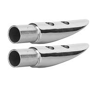 WUGHVS 2Pcs Handrail End Railing Mount, Boat Rail End Fitting for 7/8in Tube, 316 Stainless Steel Marine Accessory with Resistance, Easy to Install Replacement for Old or Damage