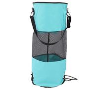 WUGHVS Reusable Boat Trash Bag, Waterproof Mesh Garbage Bag for Boat, Outdoor Camping Kayaking Waste Storage with Elastic Top and Sturdy Buckle Strap, Made of Tear Resistant (Blue)