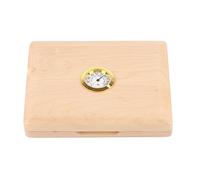 WUGHVS Solid Wood Case, Saxophone Clarinet Holder, 5 Reeds Storage Box with Hygrometer, Magnetic Closure Design for Secure Protection, Ideal for Musicians and Students (Wood Color)