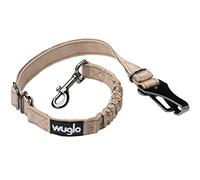 Wuglo 30-95cm Dog Seat Belt - Dog Car Harness for Child Safety Seat - Hook Latch Bar & Seat Belt Buckle - Adjustable Universal Dog Seatbelt for Car Travel (Beige)