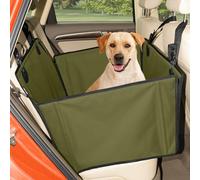 Wuglo Extra Stable Dog Car Seat - Reinforced Travel Seat for Medium-Large Dogs with 4 Fastening Straps - Robust and Waterproof Pet Car Seat for the Back Seat (L Size, Khaki)
