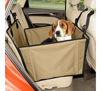 Wuglo Extra Stable Dog Car Seat - Reinforced Travel Seat for Medium-Large Dogs with 4 Fastening Straps - Robust and Waterproof Pet Car Seat for the Back Seat (M Size, Beige)