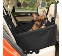 Wuglo Extra Stable Dog Car Seat - Reinforced for Medium-Sized Dogs With 4 Fastening Straps - Robust and Waterproof Pet Seat for the Back of the Car (S Size, Black) (PS-2-S)