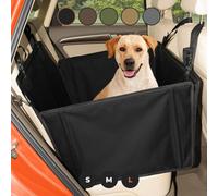 Wuglo Extra Stable Dog Car Seat with Seat Belt ? Waterproof and Robust Design for the Back Seat with 4 Fastening Straps for Medium-Large Dogs up to 26