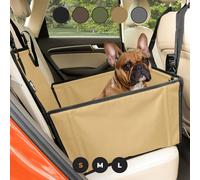 Wuglo Extra Stable Dog Car Seat with Seat Belt - Waterproof and Robust Design for the Back Seat with 4 Fastening Straps for Small Dogs up to 12 kg