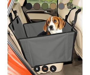 Wuglo Extra Stable Dog Car Seat with Seat Belt - Waterproof and Robust Design for the Back Seat with 4 Fastening Straps for Medium-Large Dogs up to 18 kg