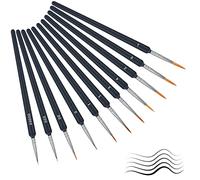 Wugongshan 11 Piece Fine Detail Brush Set - Painting by Numbers, 11 Sizes, Miniature Artist Brush for Acrylic, Watercolour, Model, Nail Art, Oil Painting