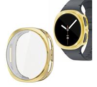 Wugongyan Case Compatible with Samsung Galaxy Watch 8 40mm Screen Protector Case Flexible Soft TPU All-Around Protective Face Cover for Galaxy Watch 8 Accessories(Gold, 40mm)