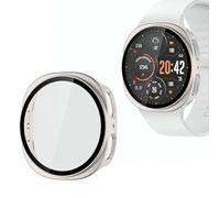 Wugongyan Case Compatible with Samsung Galaxy Watch 8 40mm Screen Protector Case Hard PC Full Protective Bumper Built-in Tempered Glass Film for Galaxy Watch 8 Accessories(Starlight, 40mm)