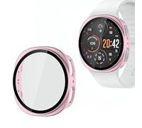 Wugongyan Case Compatible with Samsung Galaxy Watch 8 40mm Screen Protector Case Hard PC Full Protective Bumper Built-in Tempered Glass Film for Galaxy Watch 8 Accessories(Rose Pink, 40mm)