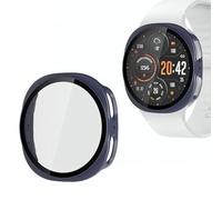 Wugongyan Case Compatible with Samsung Galaxy Watch 8 40mm Screen Protector Case Hard PC Full Protective Bumper Built-in Tempered Glass Film for Galaxy Watch 8 Accessories(Midnight Blue, 40mm)