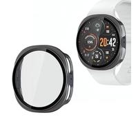 Wugongyan Case Compatible with Samsung Galaxy Watch 8 44mm Screen Protector Case Hard PC Full Protective Bumper Built-in Tempered Glass Film for Galaxy Watch 8 Accessories(Dark Grey, 44mm)