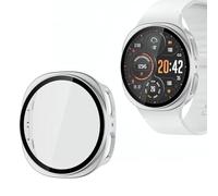 Wugongyan Case Compatible with Samsung Galaxy Watch 8 44mm Screen Protector Case Hard PC Full Protective Bumper Built-in Tempered Glass Film for Galaxy Watch 8 Accessories(Silver, 44mm)