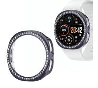 Wugongyan Compatible with Samsung Galaxy Watch 8 40mm Protector Case Bling Single Row Crystal Diamonds Hard PC Protective Case Edge Protector for Galaxy Watch 8 Accessories(Dark Grey, 40mm)