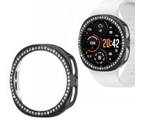 Wugongyan Compatible with Samsung Galaxy Watch 8 44mm Protector Case Bling Single Row Crystal Diamonds Hard PC Protective Case Edge Protector for Galaxy Watch 8 Accessories(Black, 44mm)